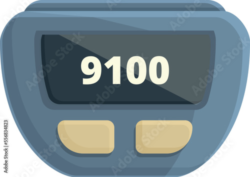 Step counter icon cartoon vector. Sport app. Digital device