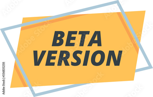 Online beta version icon cartoon vector. Web program. Upgrade digital