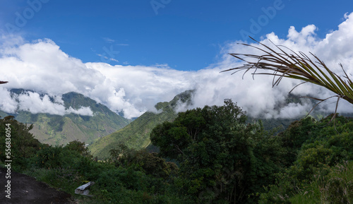 amazing mountains covered with clouds in the andes of the ecuadorian cordillera