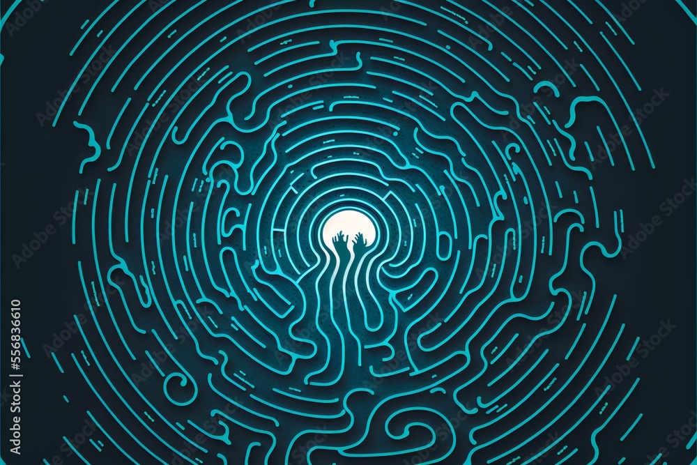 maze with psychic waves emanating from the centre, DIGITAL DRAWING (AI Generated) maze with psychic waves emanating from the centre, DIGITAL DRAWING (AI Generated)