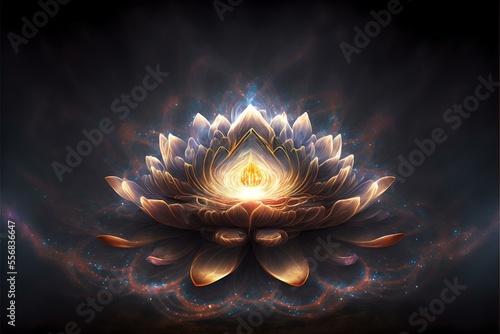 lotus flower with psychic waves emanating from the centre (AI Generated) photo