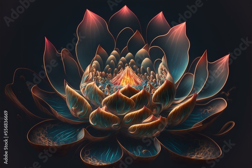lotus flower with psychic waves emanating from the centre, REALISTIC (AI Generated) photo