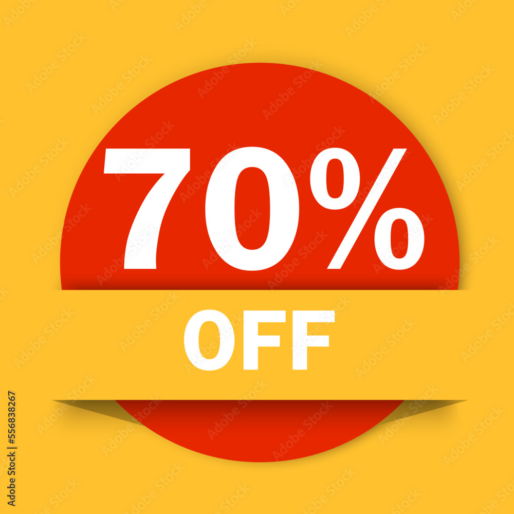 70 percent off. seventy percent discount. Off seventy percent. 3d yellow sale banner. Vector illustration. stock image. 70 percent off. seventy percent discount. Off seventy percent. 3d yellow sale banner. Vector illustration. stock image.