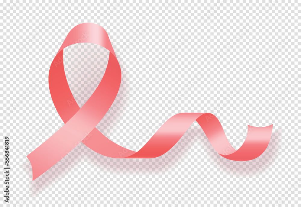 Realistic pink ribbon. Graphic element for website, symbol of awareness ...