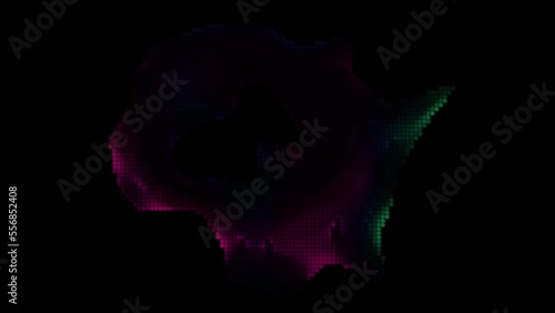 Animated pixels on black