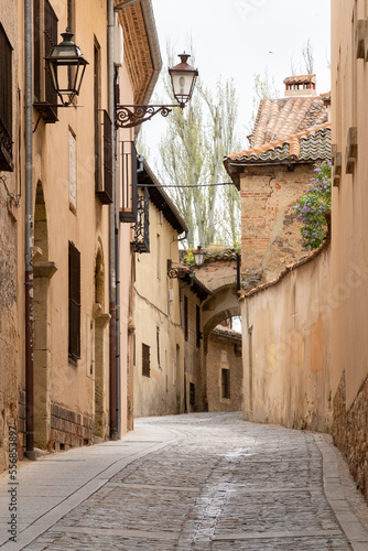 Segovia, España. April 28, 2022: Architecture and facade of houses in Segovia. photo