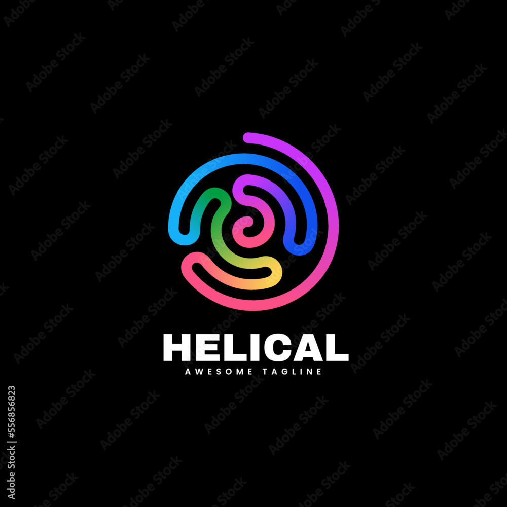 Vector Logo Illustration Abstract Line Art Gradient Style. Vector Logo Illustration Abstract Line Art Gradient Style.