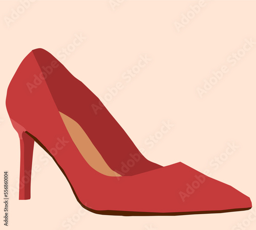Red women fashion high heel shoe