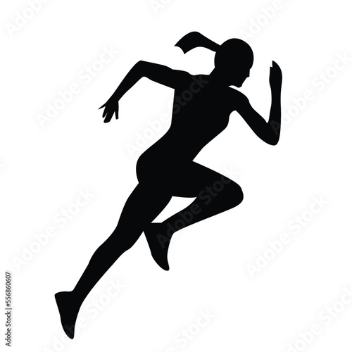 woman runner silhouette vector design