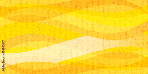 黄色　波　和紙　背景