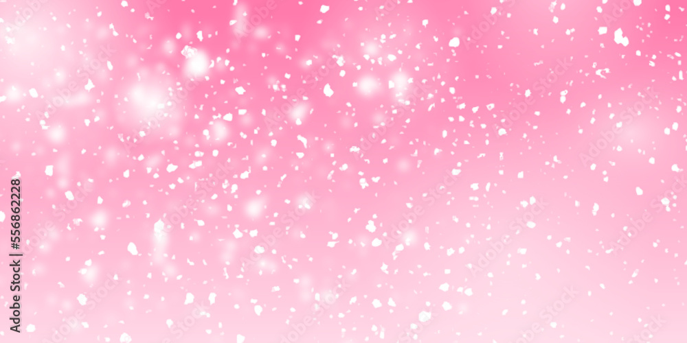 Beautiful bright stars on a pink background. Realistic snowfall effect. Beautiful bright stars on a pink background. Realistic snowfall effect.