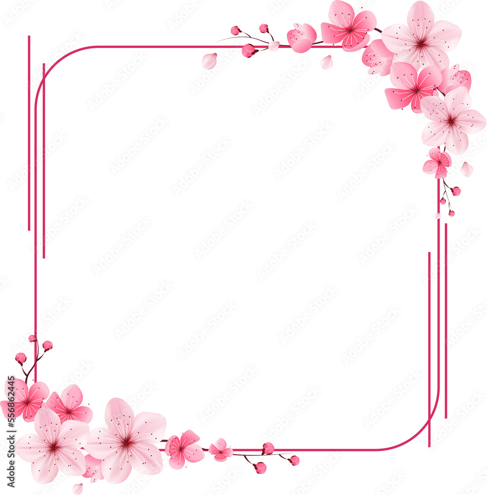 Obraz premium pink blossom border
