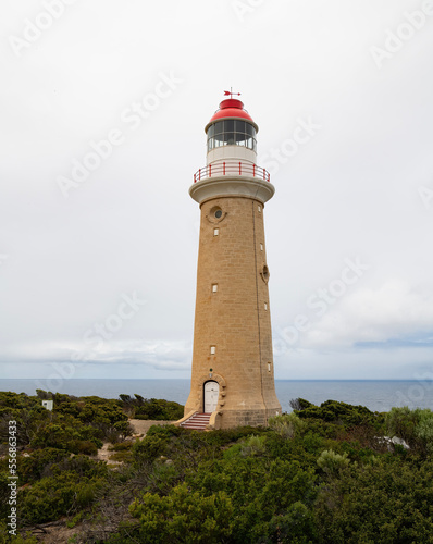 Cape du Couedic lighthouse in Flinders Chase on Kangaroo Island  South Australia. Southern Indian Ocean in the distance.