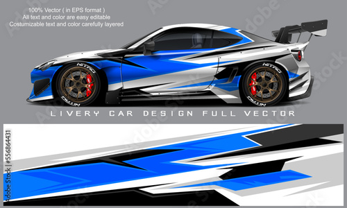 car livery graphic vector. abstract grunge background design for vehicle vinyl wrap and car branding photo