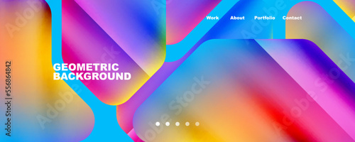 Geometric fluid shapes with liquid colors abstract background. Vector Illustration For Wallpaper, Banner, Background, Card, Book Illustration, landing page