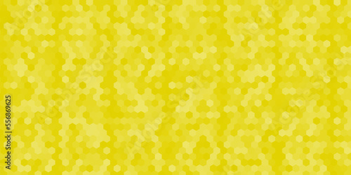Abstract beehive with hexagon grid cells on yellow background vector illustration.