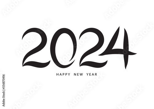 2024 happy new year black color vector, 2024 number design, 2024 year vector illustration,  Black lettering number template, typography logo, new year celebration, Holiday greeting card design