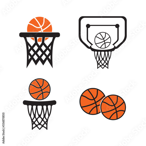 basketball hoop icon vector illustration logo template.