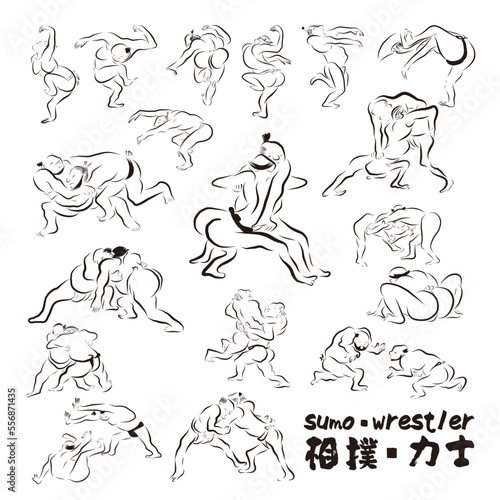 江戸時代に描かれた可愛い相撲のイラスト　
A cute sumo illustration drawn in the Edo period.
