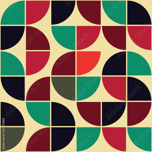 Vintage aesthetic pattern with triangles in the style of the 70s 