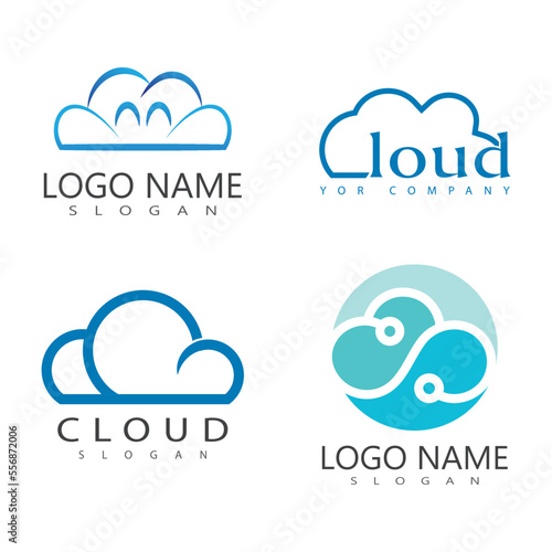 Cloud illustration logo vector flat design
