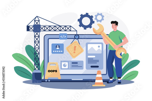 Website Under Construction Illustration concept on white background