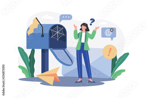 No Email Illustration concept on white background