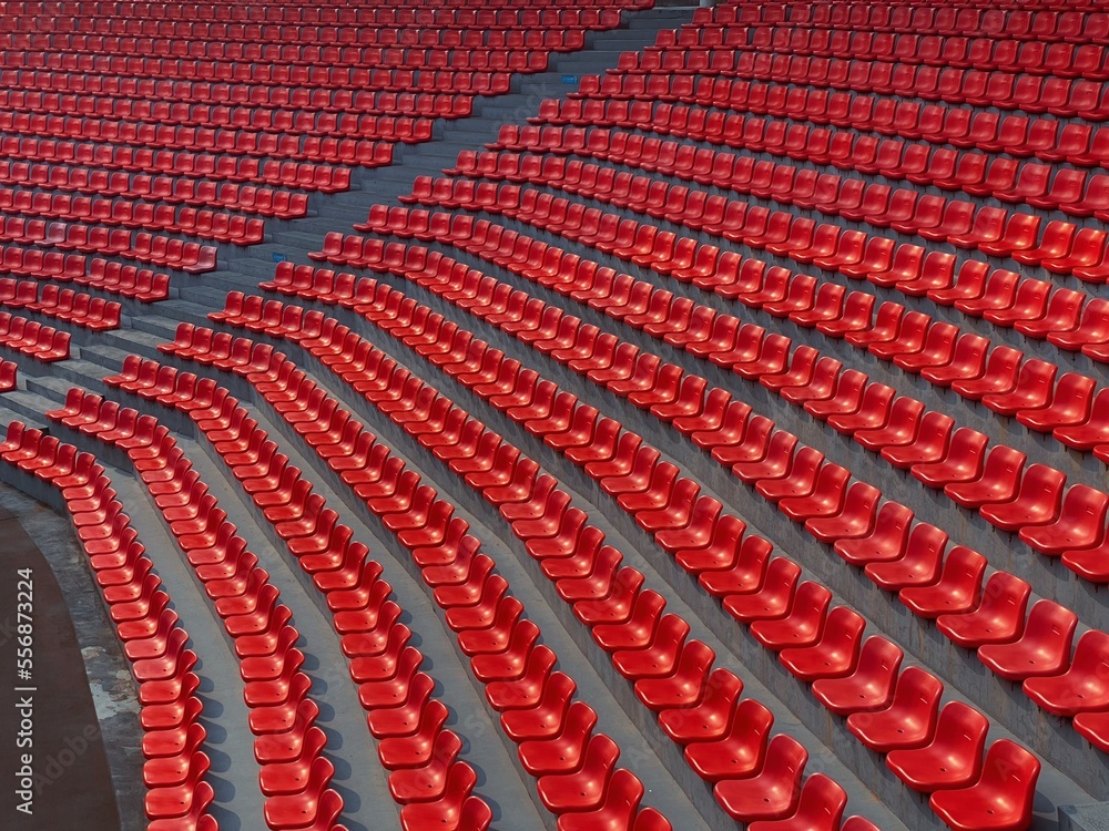 Fototapeta premium bright red stadium seats