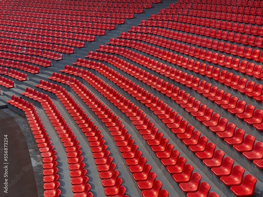 Fototapeta premium bright red stadium seats