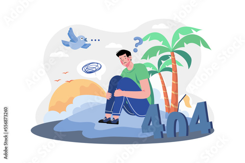 Get Lost Somewhere Illustration concept on white background
