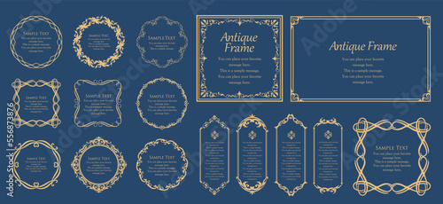 オシャレなフレーム。デザインテンプレート。ゴージャスな額のセット。