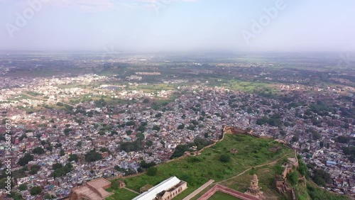 An Aerial Shot of Gwalior Fort at Gwalior, Madhya Pradesh, India photo