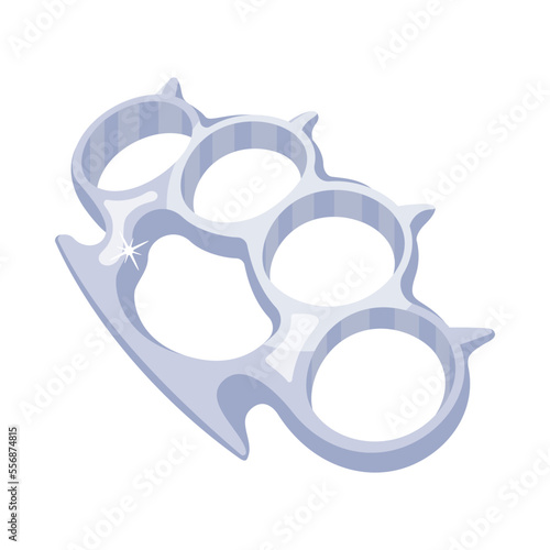Grab a flat icon of steel knuckles
