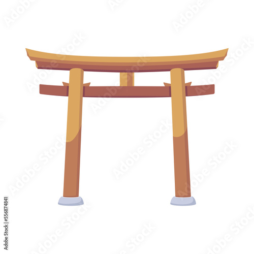 A handy flat icon of torii gate 