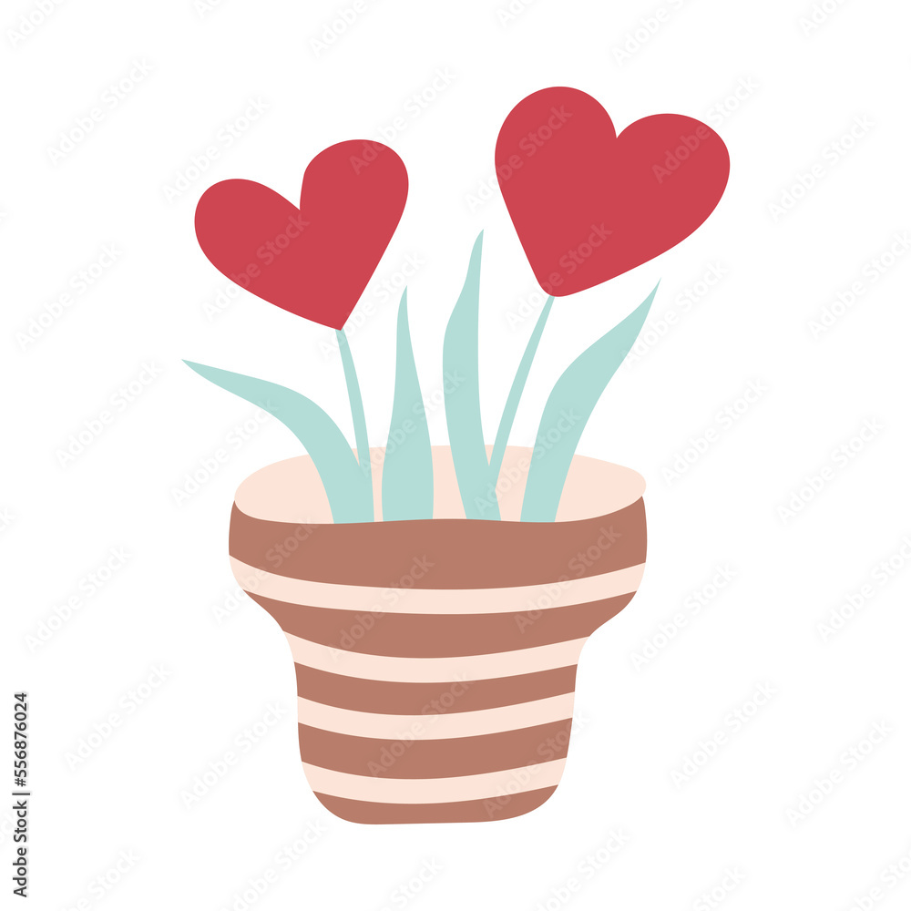 Pot with flowers in the shape of a heart Pot with flowers in the shape of a heart
