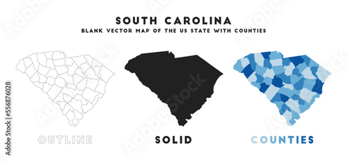 South Carolina map. Borders of South Carolina for your infographic. Vector US state shape. Vector illustration. photo