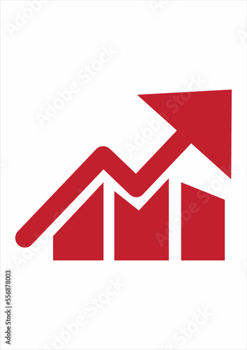 Graphic vector illustration of a graph icon. Great for trade logos, etc. Simple flat image.grafic increase analysing management symbolic vector icon logo
