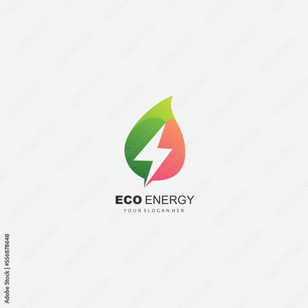 eco energy gradient color vector logo
