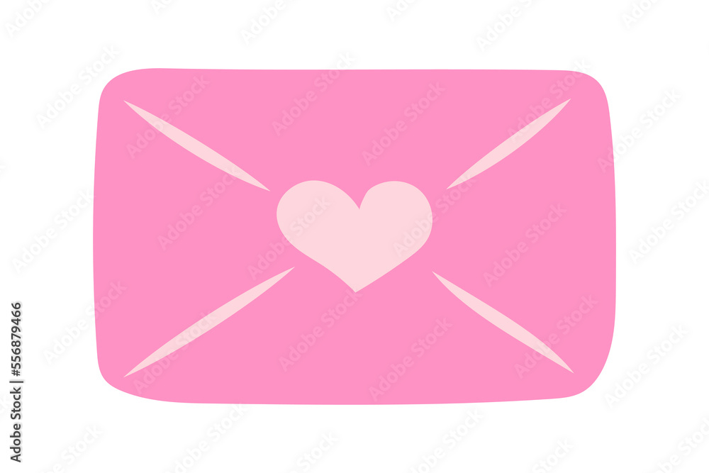 Sealed pink envelope with heart Sealed pink envelope with heart