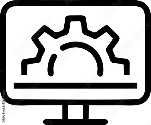 Computer icon symbol in a white background  black laptop icon symbol on the white background  