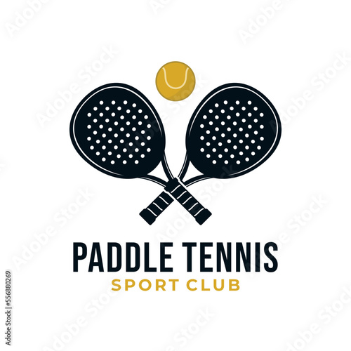 paddle tennis sport graphic template. paddle ball icon game tournament illustration.