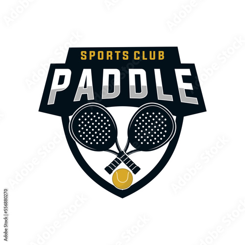 paddle tennis sport graphic template. paddle ball icon game tournament illustration.