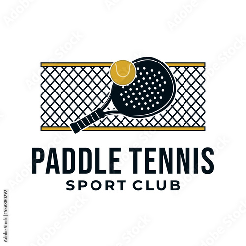 paddle tennis sport graphic template. paddle ball icon game tournament illustration.