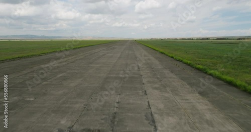 Big Shiraki Airfield Airport Runway,  Soviet Era, Republic of Georgia, Aerial photo