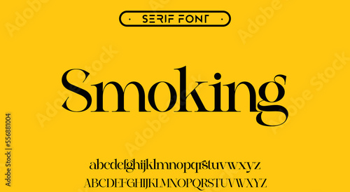 SMOKING luxury font alphabet vector set