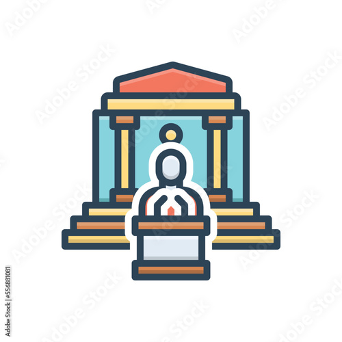 Color illustration icon for governing