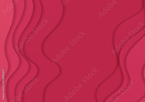 Magenta paper waves abstract trendy background. Vector design