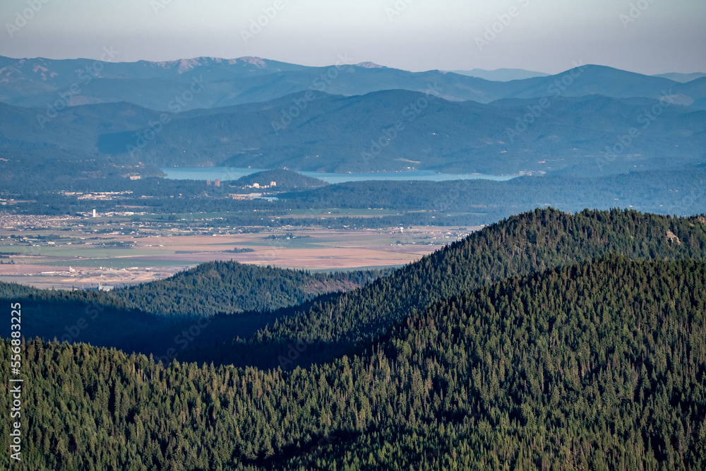Beautiful scenic nature views at spokane mountain in washington state