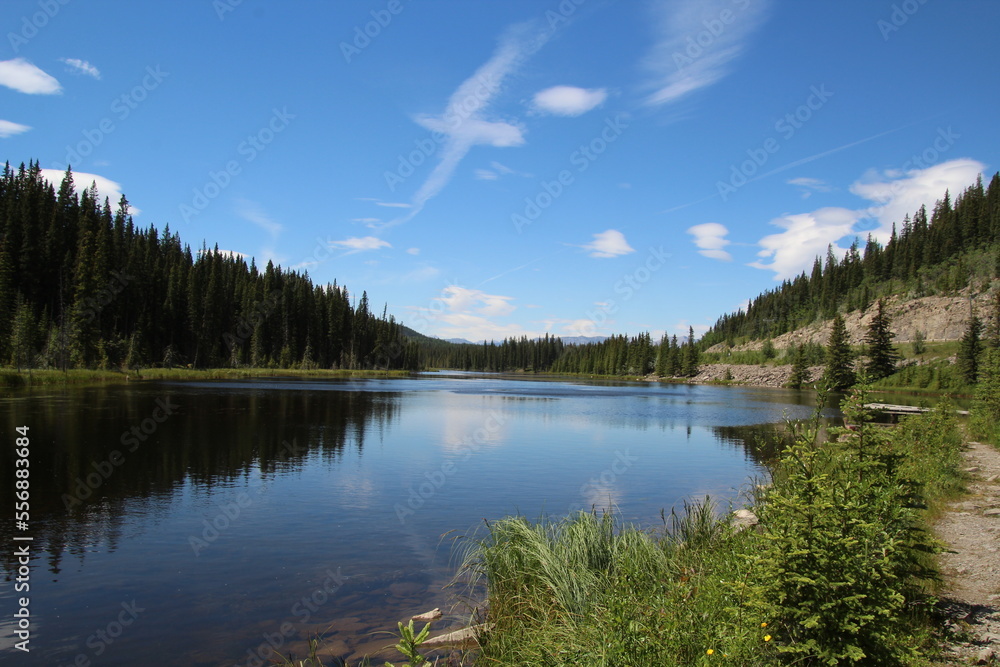 lake in the mountains with sky, Nordegg, Alberta