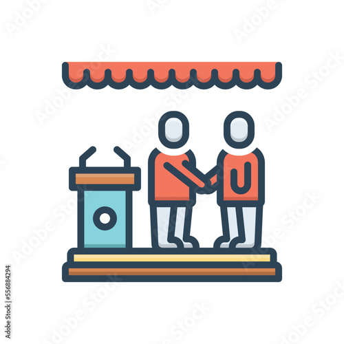 Color illustration icon for meetup